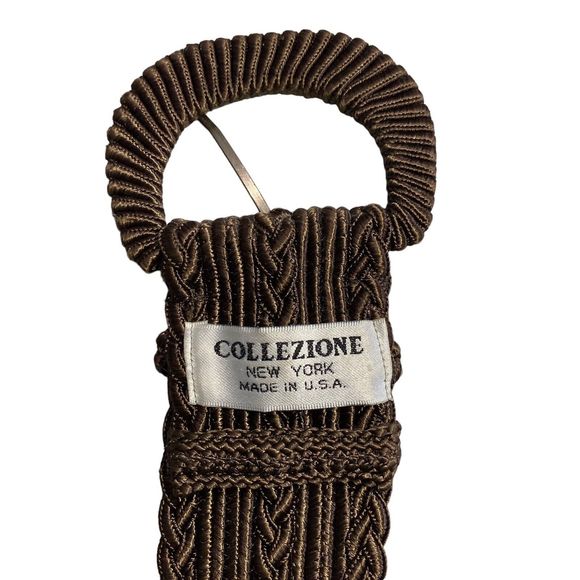 Vintage Woven Belt Collezione New York Made In USA Brown Red 2” Wide Cinch Lot 2 - Picture 4 of 12